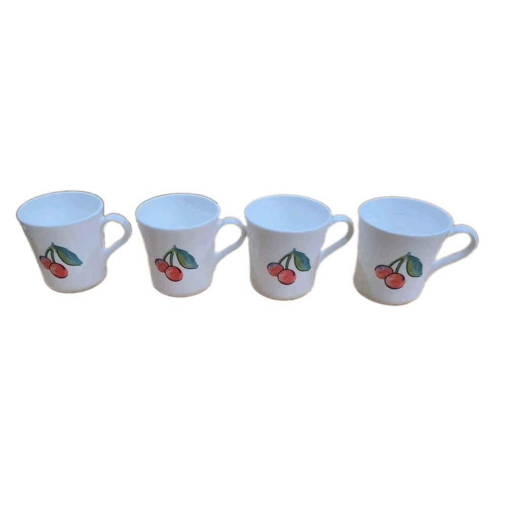 Vintage Corning Ware Fruit Basket Tea Cup Mug USA Set of 4 Cottagecore - Picture 2 of 3